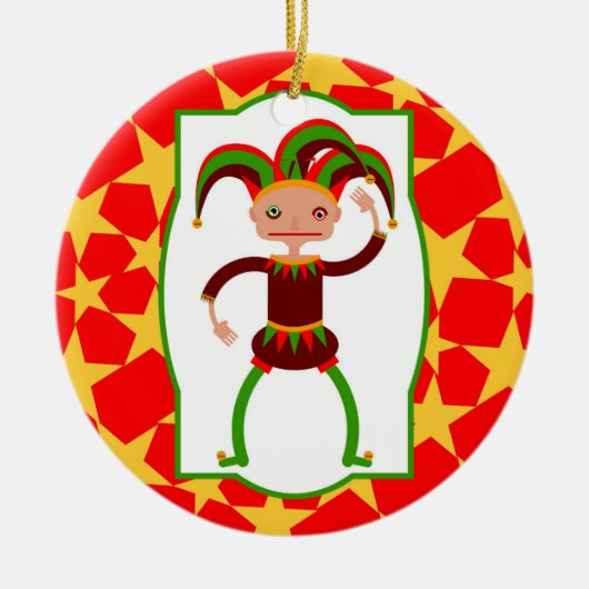Funny clown uit Middeleeuwen Keramisch Ornament (Voorkant)