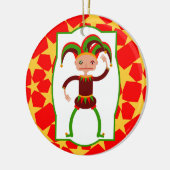 Funny clown uit Middeleeuwen Keramisch Ornament (Links)