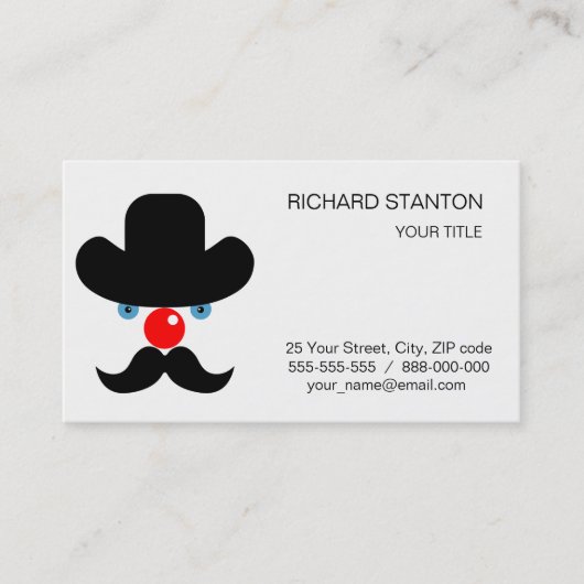 Funny clown visitekaartje (Voorkant)
