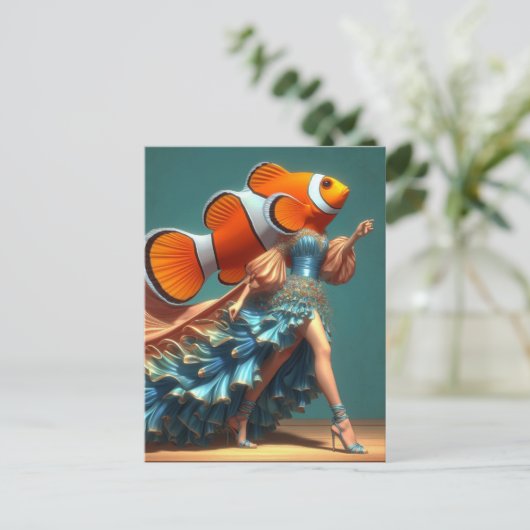 Funny ClownFish Mode Briefkaart (Staand voorkant)