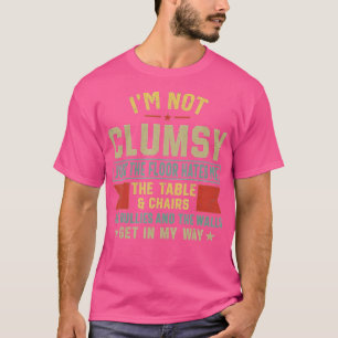 Funny Clumsy is geen onhandige Hilarious Retro Vin T-shirt