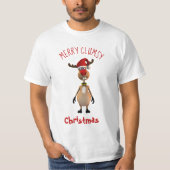 Funny Clumsy Reindeer Merry Kerstmis T-shirt (Voorkant)