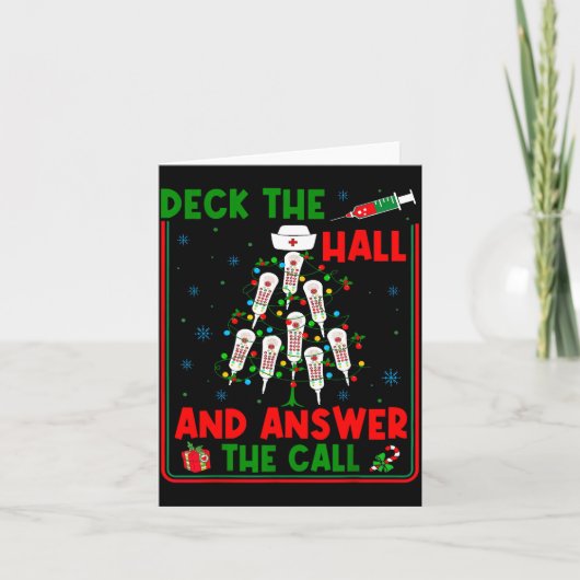 Funny Cna Deck The Halls Answer The Calls Nurse Ch Kaart (Voorkant)