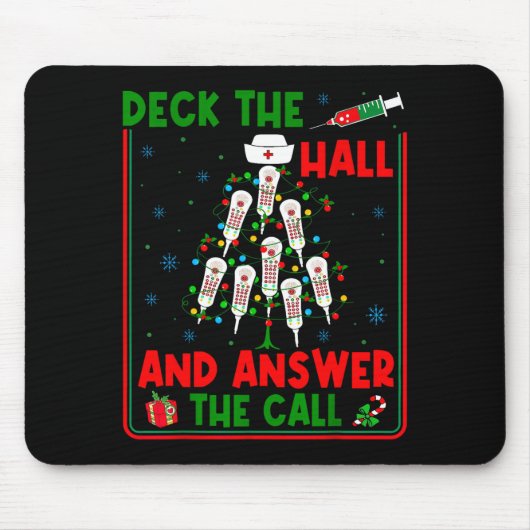 Funny Cna Deck The Halls Answer The Calls Nurse Ch Muismat (Voorkant)