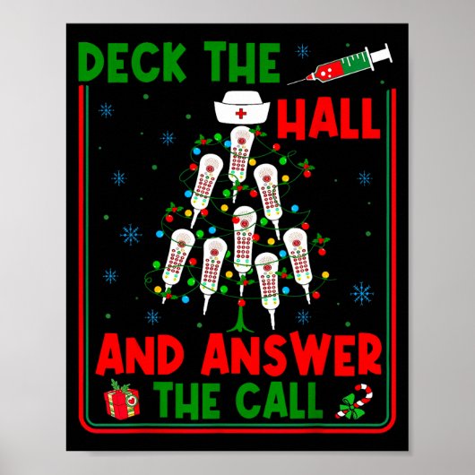Funny Cna Deck The Halls Answer The Calls Nurse Ch Poster (Voorkant)