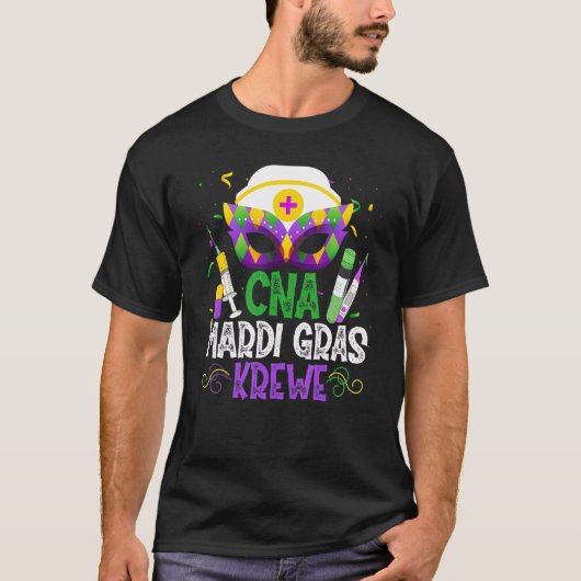 Funny Cna Krewe Nurse Nursing Mask Mardi Gras Carn T-shirt (Voorkant)