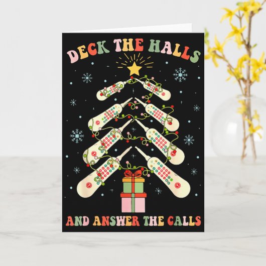 Funny Cna Nurse Christmas Medical Xmas Trees Nursi Kaart (Gele Bloem)