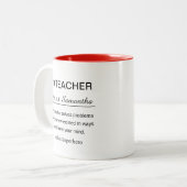 Funny Co-Teacher Worker Definition Tweekleurige Koffiemok (Voorkant links)