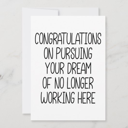 Funny Co-Worker Gefeliciteerd met het nastreven va Feestdagenkaart (Voorkant)