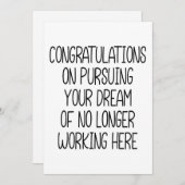 Funny Co-Worker Gefeliciteerd met het nastreven va Feestdagenkaart (Voorkant / Achterkant)