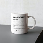 Funny Co-working Bestie Gift Koffiemok<br><div class="desc">Funny Co-workwork Bestie Gift Coffee Mok. Dit zal je collega zeker aan het lachen maken! Pas deze aan / personaliseer je met je eigen namen om er een unieke gave van te maken</div>