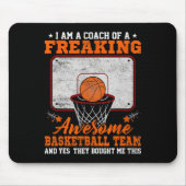 Funny Coach Of Freaking Awesome Sketll Team Ll Tra Muismat (Voorkant)