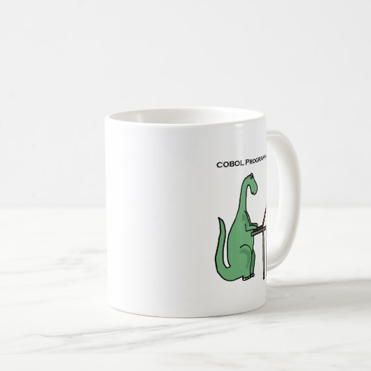 Funny COBOL Programmer Dinosaur Koffiemok (Voorkant rechts)