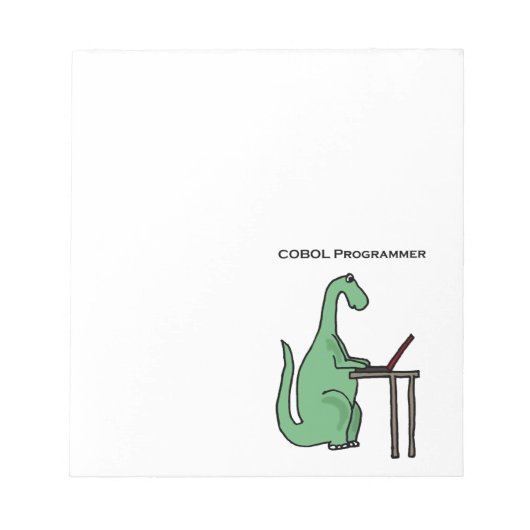 Funny COBOL Programmer Dinosaur Notitieblok (Voorkant)
