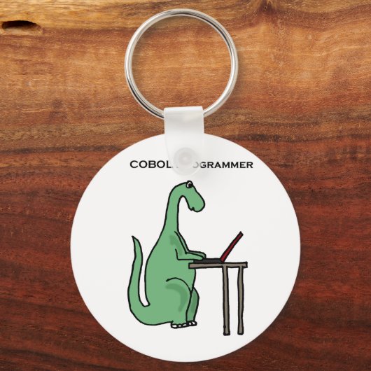 Funny COBOL Programmer Dinosaur Sleutelhanger (Voorkant)