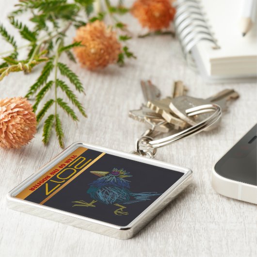 Funny Cochin Chinese Rooster Year Zodiac KeyC Sleutelhanger (Zijkant)