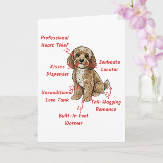 Funny Cockapoo Anatomy Card- Custom Inside Message Kaart (Orchidee)