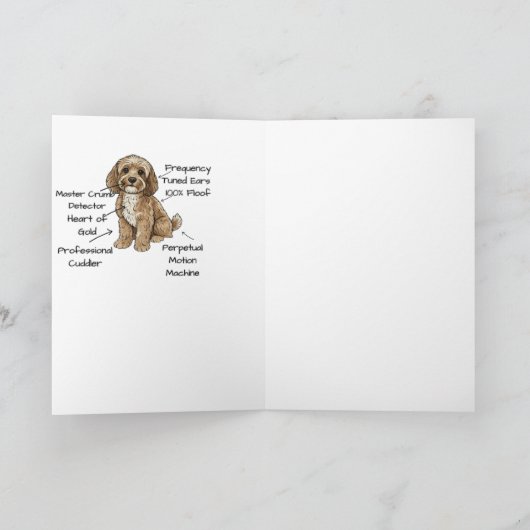 Funny Cockapoo Anatomy Greeting Card Kaart (Binnen)