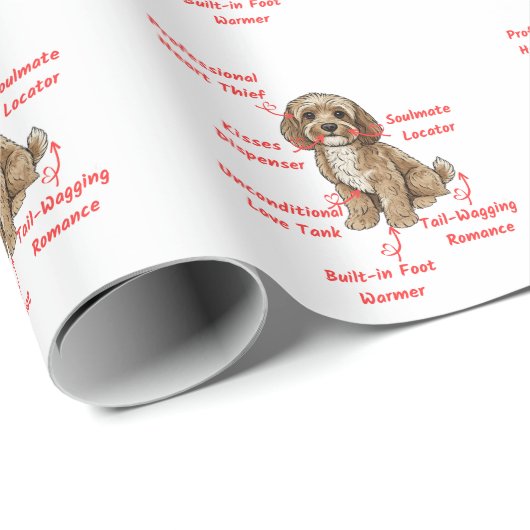 Funny Cockapoo Anatomy - Unique Valentine Gift Cadeaupapier (Rol Hoek)