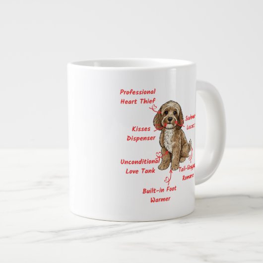 Funny Cockapoo Anatomy - Unique Valentine Gift Grote Koffiekop (Voorkant rechts)