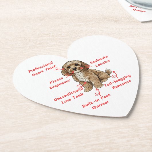 Funny Cockapoo Anatomy - Unique Valentine Gift Kartonnen Onderzetters (Gekanteld)