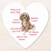 Funny Cockapoo Anatomy - Unique Valentine Gift Kartonnen Onderzetters (Voorkant)