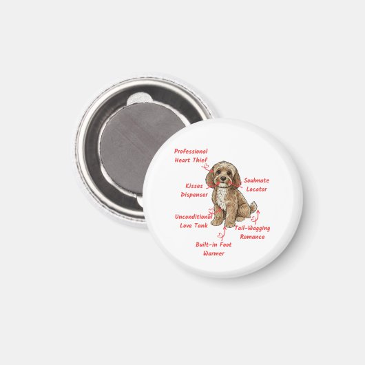 Funny Cockapoo Anatomy - Unique Valentine Gift Magneet (Voorkant / Achterkant)