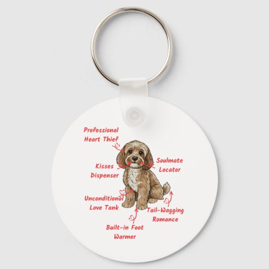 Funny Cockapoo Anatomy - Unique Valentine Gift Sleutelhanger (Voorkant)