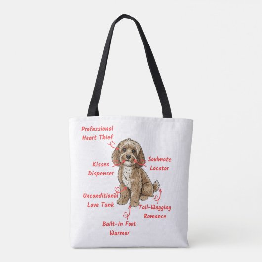 Funny Cockapoo Anatomy - Unique Valentine Gift Tote Bag (Achterkant)