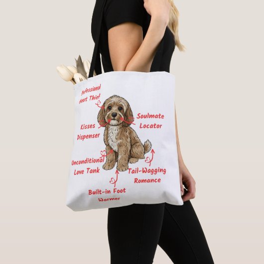 Funny Cockapoo Anatomy - Unique Valentine Gift Tote Bag (Dichtbij)