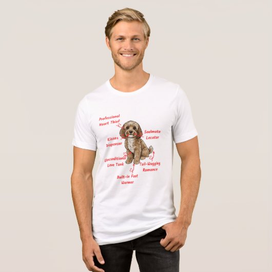 Funny Cockapoo Anatomy - Unique Valentine Gift Tri-Blend Shirt (Voorkant volledig)
