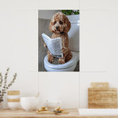 Funny Cockapoo Bathroom Print, Toilet Newspaper Poster (Keuken)