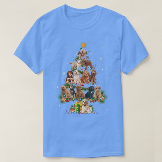 Funny Cockapoo Dog Christmas Tree Dog Lover Xmas T-shirt (Design voorkant)