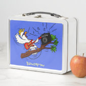 Funny cockatoo speelt rockgitaar cartoon (In situ)