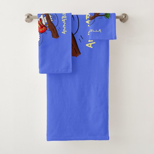 Funny cockatoo speelt rockgitaar cartoon bad handdoek (Insitu)