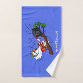 Funny cockatoo speelt rockgitaar cartoon bad handdoek (Handdoek)