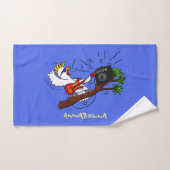 Funny cockatoo speelt rockgitaar cartoon bad handdoek (Handdoek)