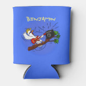 Funny cockatoo speelt rockgitaar cartoon blikjeskoeler (Voorkant)