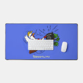 Funny cockatoo speelt rockgitaar cartoon bureaumat (Keyboard & Muis)