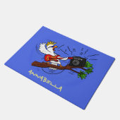 Funny cockatoo speelt rockgitaar cartoon deurmat (Schuin)