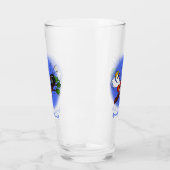 Funny cockatoo speelt rockgitaar cartoon glas (Links)