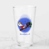 Funny cockatoo speelt rockgitaar cartoon glas (Voorkant)