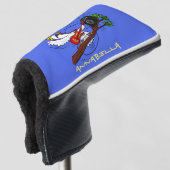 Funny cockatoo speelt rockgitaar cartoon golfheadcover (3/4 voorkant)