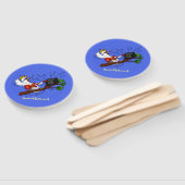 Funny cockatoo speelt rockgitaar cartoon handwaaier (Niet-gemonteerd)