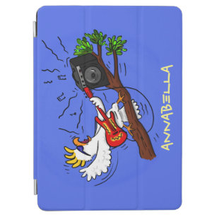 Funny cockatoo speelt rockgitaar cartoon iPad air cover