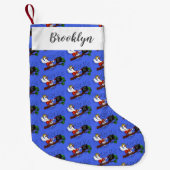 Funny cockatoo speelt rockgitaar cartoon kleine kerstsok (Voorkant)