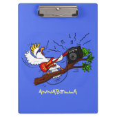 Funny cockatoo speelt rockgitaar cartoon klembord (Voorkant)