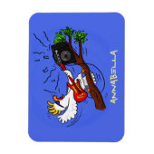 Funny cockatoo speelt rockgitaar cartoon magneet (Verticaal)
