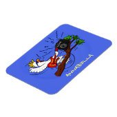 Funny cockatoo speelt rockgitaar cartoon magneet (Linkerzijde)