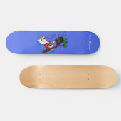 Funny cockatoo speelt rockgitaar cartoon persoonlijk skateboard (Horizontaal)